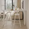 Mesa Alta Cor Creme para Uso Doméstico, Divisória de Parede, Mesa Casual Minimalista de Pernas Altas para Apartamento Pequeno, Mesa Alta e Cadeiras Brancas Puras para Sala de Jantar