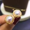Fornecimento direto da fábrica rede de pérolas de água doce cor da moda 14K ouro enrolado brincos novos brincos de temperamento para mulheres atacado