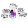 Broca de garra de cristal oval em forma de ovo de cristal de vidro furadeira costurada à mão material DIY para roupas vestido de noiva acessórios de cabelo acessórios feitos à mão