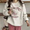 Moletom Feminino Retrô Americano Fino com Gola Redonda, Novo Estilo Primavera e Outono 2026, Design Solto, Top Pulôver Solto de Nicho