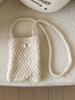 Corea del Sur Dongdaemun Otoño e Invierno Nuevo Huevo Bolsa para Teléfono de Casa Tejida a Mano Mezcla de Lana Bolso Cruzado Billetera de Punto para Mujer