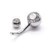 Adornos para el ombligo transfronterizos cabeza plana taladro adhesivo anillo para el ombligo de acero inoxidable adornos para perforaciones corporales incrustación de diamantes de imitación de colores clavo para el ombligo