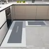 Tapete de piso de cozinha de diatomita transfronteiriço, absorvente de água, antiderrapante, tapete de pé lavável sem resíduos, tapete de porta absorvente para banheiro, tapete de carpete longo