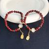 Pulsera de cinabrio Suerte Suerte Pulsera de cuentas para hombre y mujer año animal regalo seguro joyería de estilo antiguo