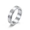 Anillo Rotatorio de Acero Inoxidable con Diamantes Incrustados Estilo Europeo y Americano Transfronterizo Anillo para Aliviar la Ansiedad y Descomprimir Joyería de Mano de Acero de Titanio