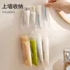 Estante de Almacenamiento Multifuncional de Pared para Baño, Portacepillos de Dientes sin Taladro, Organizador de Limpiador Facial, Estante con Divisiones, Accesorio Drenante