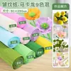 Materiales coloridos para manualidades de flores de papel crepé, papel arrugado engrosado, decoración ambiental de loto verde para jardín de infantes, rojo para estudiantes de primaria
