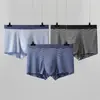 Nuevo en stock: Ropa interior de hombre a rayas de modal de alta calidad, bóxers de tiro medio, estilo popular sin costuras
