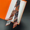Bufanda de Seda Diagonal Estilo Nuevo, Cinta de Seda Imitación, Diadema de Seda de Sarga Estampada para Mujer, Decoración para Bolso, Bufanda para Cuello Estampada Digitalmente