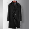 Casaco masculino outono e inverno 100% lã pura trench coat de abotoamento duplo longo para meia-idade e jovens casaco casual de dois lados para negócios