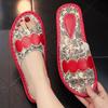 Sandalias de piel de vaca auténtica con estampado europeo para el hogar, interiores y exteriores, con suela suave, para hombre y mujer, antideslizantes, para verano y pareja.