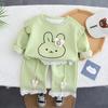 Sudadera de encaje con conejito para niña, nueva de otoño, estilo coreano para niños, moderna, para bebé, casual, sudadera de primavera y otoño para usar como abrigo