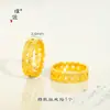 Anillo de Moneda de Cobre Cortado Hielo Triturado Oro Brillante 24K Estilo Mismo Tienda de Oro Puzuo para Mujeres Nuevo Anillo de Dedo Índice Chinoiserie de Gama Alta