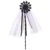 Diadema de Red de Araña de Encaje Diadema Festival de Fantasmas de Halloween Pinza para el Cabello Diadema Decoración de Actividad Araña de Red Rosa