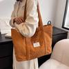 Bolsa de Tela de Terciopelo de Gran Capacidad para Mujer 2021 Nueva Estudiantes Universitarias Hombro Mano Llevar Bolsa Grande Bolsa para Viajar Bolso de Mano Bolso Tote