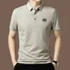 Camisa Polo de Manga Corta para Hombre, Nueva Moda de Verano para Hombre, Lujo Ligero, Camiseta Transpirable Fina Estampada de Gama Alta de Media Manga