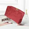 Bolsa de Maquillaje Octagonal de Tela de Felpa Multicolor, Bolso de Mano de Terciopelo Portátil para Salidas, Bolsa Sencilla para Guardar Artículos de Tocador