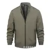 Chaqueta Leishibert Estilo Nuevo Primavera y Otoño Sin Planchar Collar de Béisbol Hombre Chaqueta Delgada Chaqueta Casual para Hombre