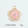 Joyería de Aleación Estilo Coreano Accesorios DIY Camelia Pedrería Esmalte de Goteo Colgante para Collar Pulsera Colgante Pequeño Individual Venta al por Mayor