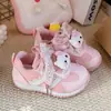 Zapatillas para Niña con Adorno de Encaje 2026 Primavera Nuevas Dibujos Animados Transpirables Suela Suave Antideslizantes Zapatos Casuales para Bebé
