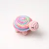 Pingente de Boneca de Crochê Popular Feito à Mão Transfronteiriço, Enfeite de Tartaruga Pequena de Crochê com Fio, Acessório de Pingente para Chaveiro Tricotado