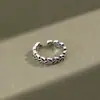 AR1309 Anillo de Dedo de Planta Estilo Coreano Anillo Vintage de Hojas Viejas Apertura de Hoja Anillo de Plata de Ley S925 Joyería de Plata para Mujer