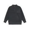 Suéter de punto con cuello alto y media cremallera para hombre, estilo retro americano, holgado, Otoño 2025, Invierno, Nuevo tejido, Tendencia de pareja