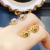 Venta al por mayor de fábrica Pendientes Populares de Turmalina Natural con Incrustaciones de Plata S925 Piedra Principal 3*3 Joyería de Lujo Venta Directa de Fábrica