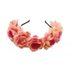 Acessório de cabeça de flor de rosa de tecido de simulação novo transfronteiriço, grinalda de casamento feita à mão para noiva, acessórios de fotografia, tiara, atacado