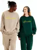 Moletom de Algodão Pesado para Casais, Corte Amplo, Gola Redonda, Pulôver sem Capuz, Versátil, Quente, Blusa Estampada para Outono e Inverno