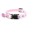 Anillo para el Cuello con Estampado de Dibujos Animados para Mascotas, Collar para Gato Ajustable Anti-pérdida, Productos para Exteriores, Anillo para el Cuello Personalizado para Perro y Animal Pequeño