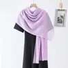 Bufanda Larga de Bambú Popular Transfronteriza Casual Versátil Personalidad Color Sólido Minimalista Cómoda Transpirable Ropa de Viaje Chal Multiusos