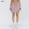 Falda corta deportiva para mujer de verano con abertura lateral, cintura alta, adelgazante, simple casual para fitness, tenis D26050