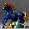 Adorno de cerámica Tang Sancai con forma de caballo, ocho caballos, regalo artesanal, decoración del hogar, adorno retro chino para sala de estar.