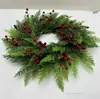Nuevo corona de Navidad transfronteriza para decoración de puerta, corona artificial, accesorios de decoración navideña, venta al por mayor desde el fabricante