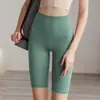 2026 En Stock Pantalones Cortos de Fitness Sin Costuras de Doble Cara de Cintura Alta Adelgazantes para Glúteo de Durazno Ajustados de Cinco Puntos para Yoga para Mujer