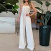 2025 Moda Femenina de Exportación Transfronteriza Europea y Americana Nuevo Estilo Halter sin Mangas Simple Casual Holgado Mono