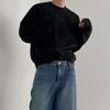 Suéter Masculino MYQ Primavera e Outono Novo Estilo Coreano Solto Tendência Design de Nicho Algodão Puro Manga Longa Blusa de Puxar