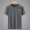 Montaña de Nieve Verano Nuevo Malla de Alta Calidad Seda de Hielo Delgado Manga Corta Talla Grande Deportiva Secado Rápido Camiseta Cuello Redondo Camiseta para Hombre