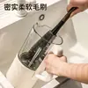 Escova Multifuncional para Copos com Cerdas Macias, Escova de Limpeza para Liquidificador, Escova Curvável para Copos de Chaleira de Água Quente, Escova Substituível com Cabo Longo