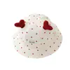 Sombrero de Pescador Lindo de Primavera y Verano para Niños Sombrero de Cubo con Protección Solar para Bebé con Orejas en Forma de Corazón Sombrero de Bebé de Algodón Puro