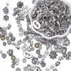 Plata Tibetana Mezclada 50g Accesorios de Plata Tibetana Colgantes Tapas de Flor Pulseras DIY Hechas a Mano Cuentas Espaciadoras Pequeños Adornos Adornos de Plata Accesorios Ninguno