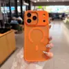 Capa Magnética para Celular com Padrão de Diamante e Toque de Pele Adequada para Apple 17Promax Tendência 16 Laranja 15 Dourado Deserto 11/12/17