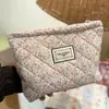 Bolsa de Maquillaje Floral Estilo Pastoral, Bolsa de Almacenamiento de Lona Portátil de Gran Capacidad, Cartera Artística con Cremallera al por Mayor