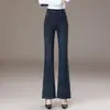 Jeans de campana de tiro alto hechos a medida para mujer, nuevo estilo otoño 2026, elegantes y modernos, pantalones de campana que rejuvenecen, a la moda y con estilo