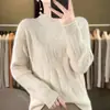 Suéter Pulóver Casual Holgado Corto Nuevo para Mujer 2024 Otoño/Invierno Transfronterizo con Cuello Medio Alto Tejido