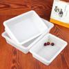 Bandeja de Hielo Blanca Cubeta Rectangular de Plástico Caja Cuadrada Caja de Almacenamiento Caja de Verduras Malatang Cubeta Cuadrada Placa de Archivo Color Sólido Restaurante