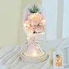 Linterna de Regalo para el Día de San Valentín Caja de Regalo con Flor Eterna Ramo de Flores Secas Flor de Jabón Rosa Flor Eterna Flor Artificial Adorno de Cumpleaños