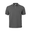 Camisa Polo Masculina de Manga Curta com Design Jacquard Pesado Estilo Americano Venda Quente de Verão Simples Casual Business de Caimento Solto
