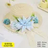 Día del Maestro Sombrero de Paja Floral Hecho a Mano Materiales DIY Sombrero Estilo Francés con Flores Secas Sombrilla Sombrero de Sol para Adultos Actividad de Calentamiento
